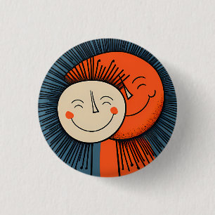 Lean on each other 3 cm round badge