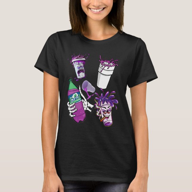 Lean  Purple Drank Dirty Double cup Lean Line Smok T-Shirt (Front)