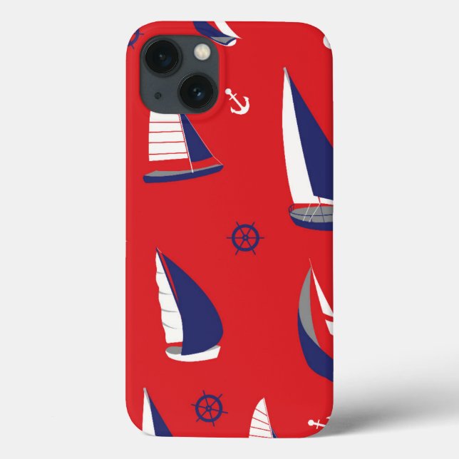 Lean Sailboat Pattern Case-Mate iPhone Case (Back)