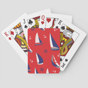 Lean Sailboat Pattern Playing Cards