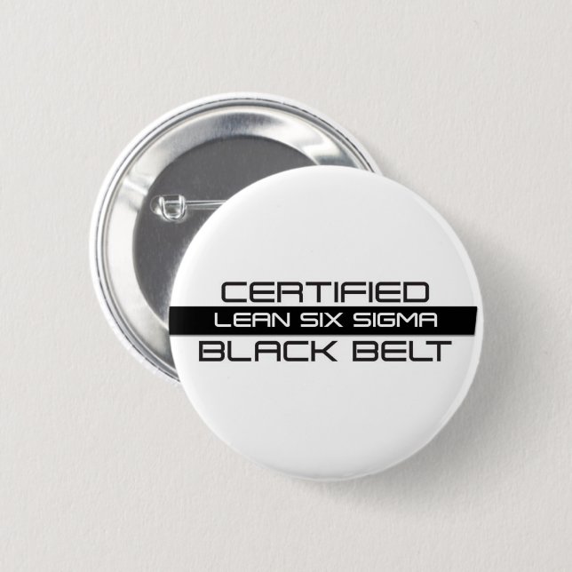 Lean Six Sigma Black Belt 6 Cm Round Badge (Front & Back)