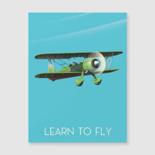 Lean To Fly vintage plane poster
