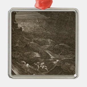 Leander Swims Over the Hellespont to Meet his Mist Metal Tree Decoration