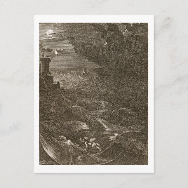Leander Swims Over the Hellespont to Meet his Mist Postcard (Front)