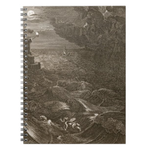 Leander Swims Over the Hellespont to Meet his Mist Spiral Notebook