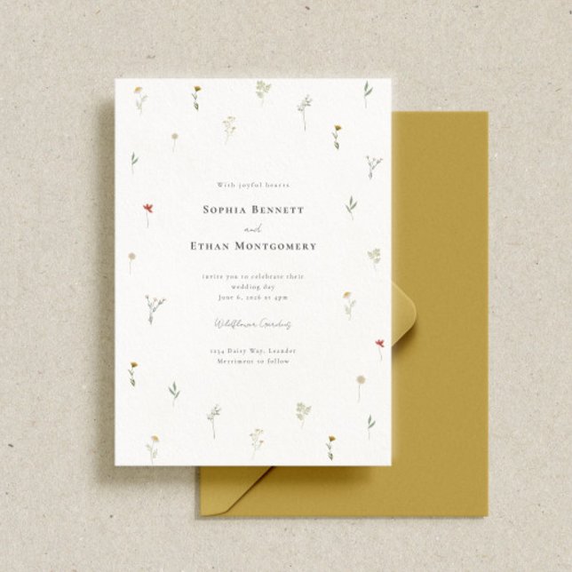 Leander Wildflower Wedding Invitation (Creator Uploaded)
