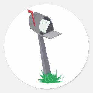 Leaning Mailbox Classic Round Sticker