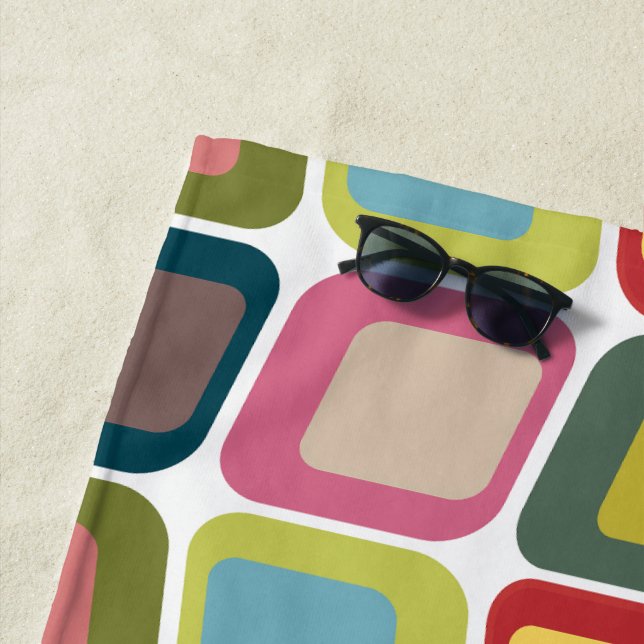 Leaning Rectangles  Beach Towel (In Situ)