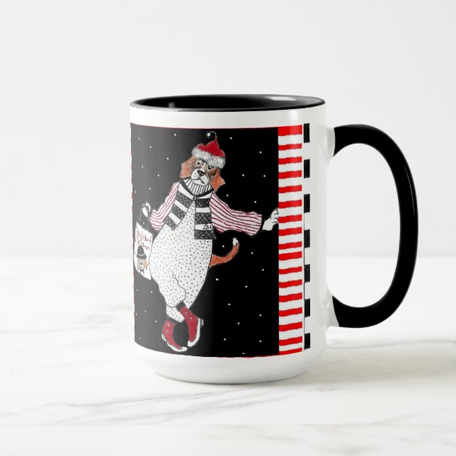 Leaning Santa Beagle Holiday Shopping Mug (Right)