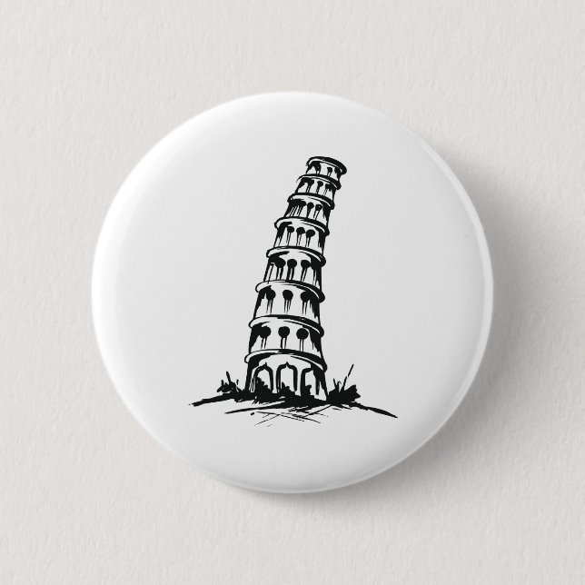 Leaning Tower Of Pisa 6 Cm Round Badge (Front)