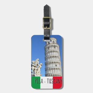Leaning tower of Pisa and Putti Fountain statue Luggage Tag