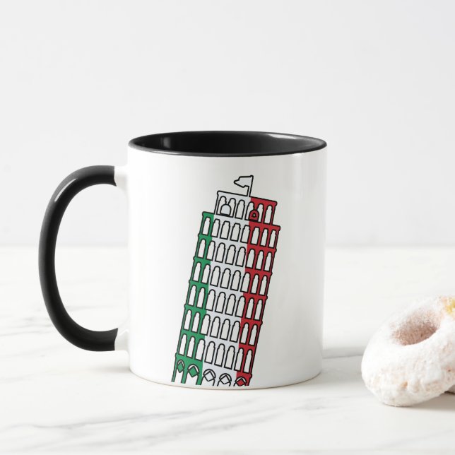 Leaning Tower of Pisa Crest Mug (With Donut)