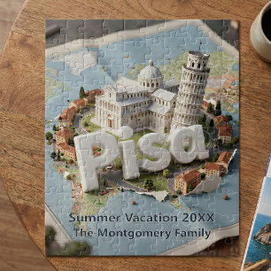 Leaning Tower of Pisa Italy Family Summer Vacation Jigsaw Puzzle