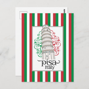 Leaning Tower of Pisa Italy for Travel Enthusiasts Postcard