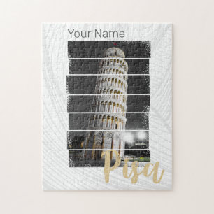 Leaning Tower Of Pisa Italy Vintage Retro Souvenir Jigsaw Puzzle