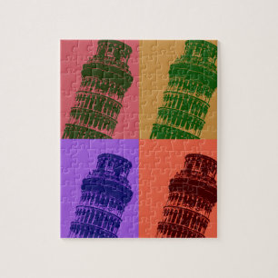 Leaning Tower of Pisa Pop Art Jigsaw Puzzle