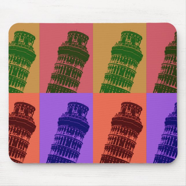 Leaning Tower of Pisa Pop Art Mouse Pad (Front)