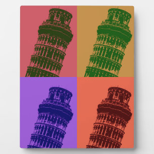 Leaning Tower of Pisa Pop Art Plaque