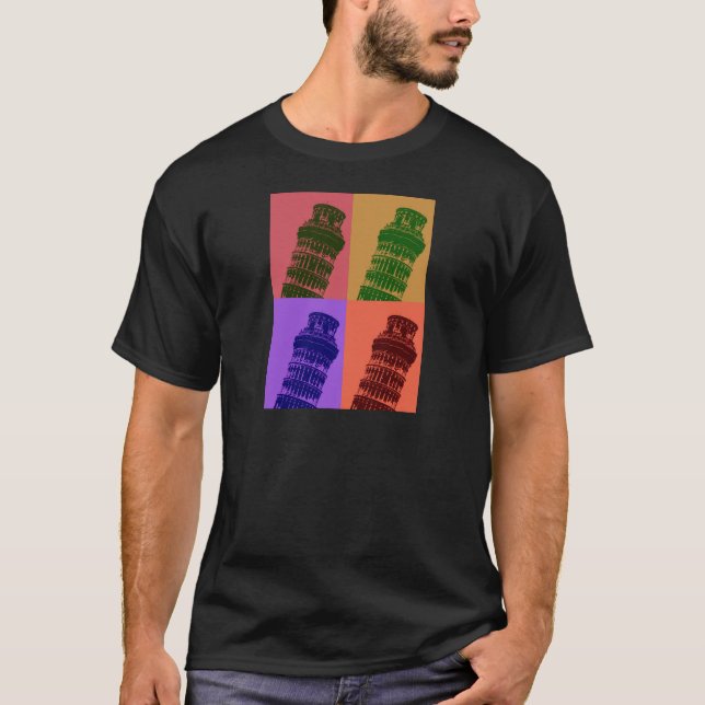 Leaning Tower of Pisa Pop Art T-Shirt (Front)