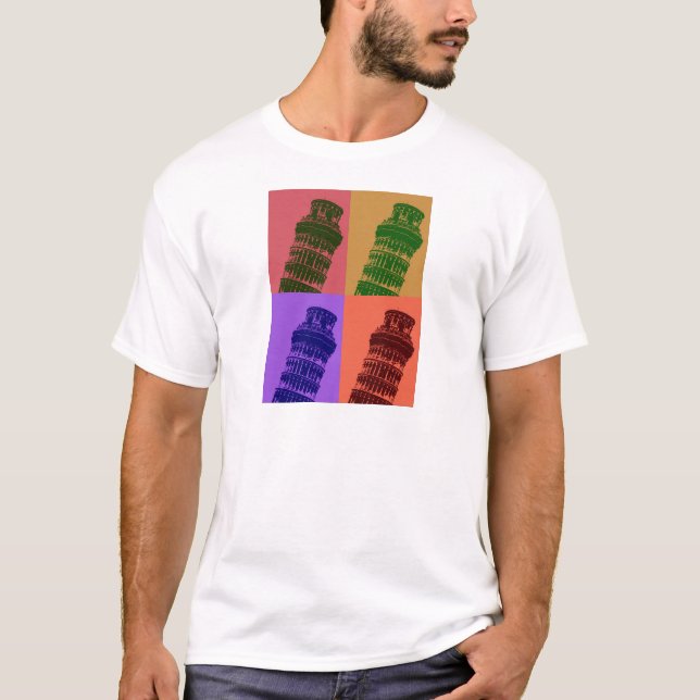 Leaning Tower of Pisa Pop Art T-Shirt (Front)