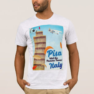 Leaning Tower of Pisa Vintage vacation print. T-Shirt