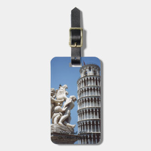 Leaning Tower of Pisa with Cherub Statue Luggage Tag