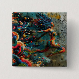 Leap 15 Cm Square Badge