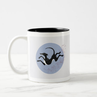 Leap and Love Lurcher Two-Tone Coffee Mug