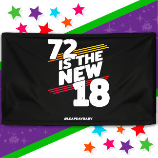 Leap Day 72nd Birthday Party New Leap Year Feb 29 Banner