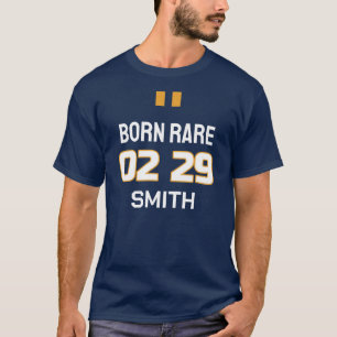 Leap Day Born Rare Football Personalise T-Shirt