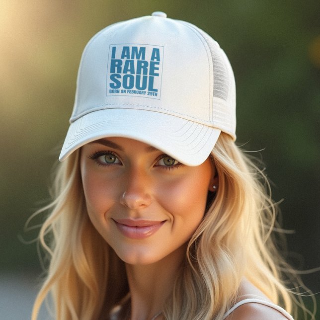Leap Day Feb 29 Leap Year Birthday A Rare Soul Trucker Hat (Celebrate the extra day in style with a unique Leap Year cap—wear the moment, make it memorable!)