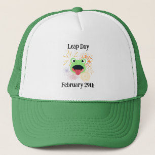 Leap Day February 29th Frog and Fireworks Hat