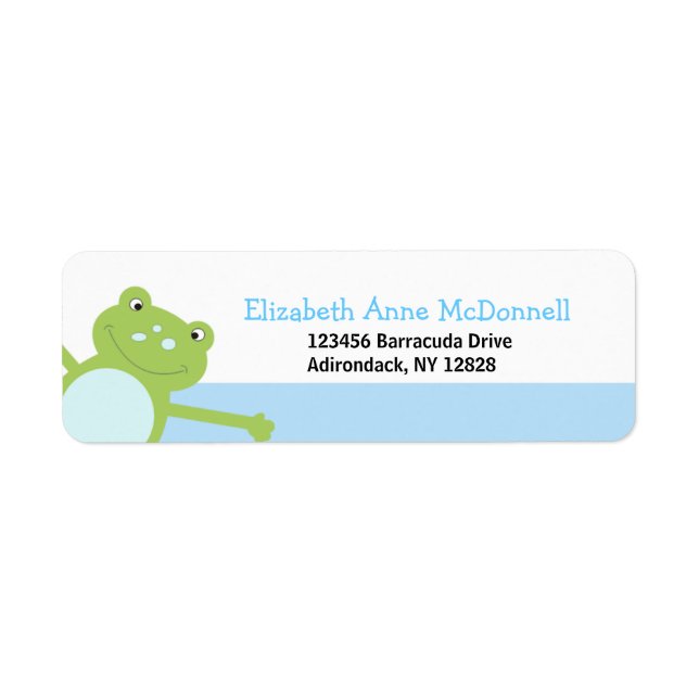 Leap Frog Froggy Custom Address Labels (Blue) (Front)