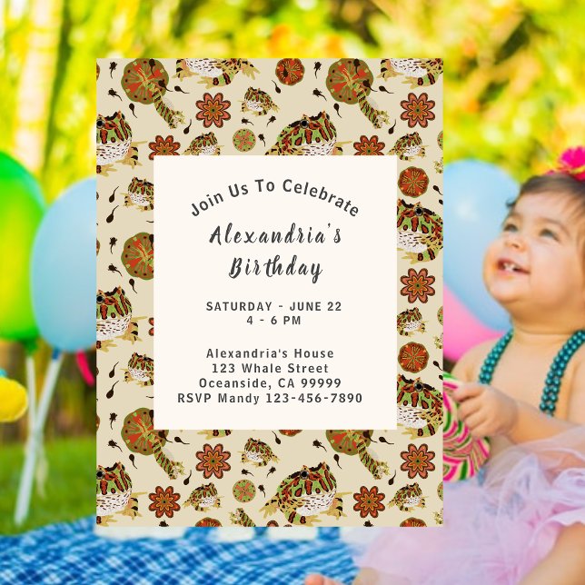 Leap Frog Kids Birthday Invitation (Leap Frog Party Invitation)
