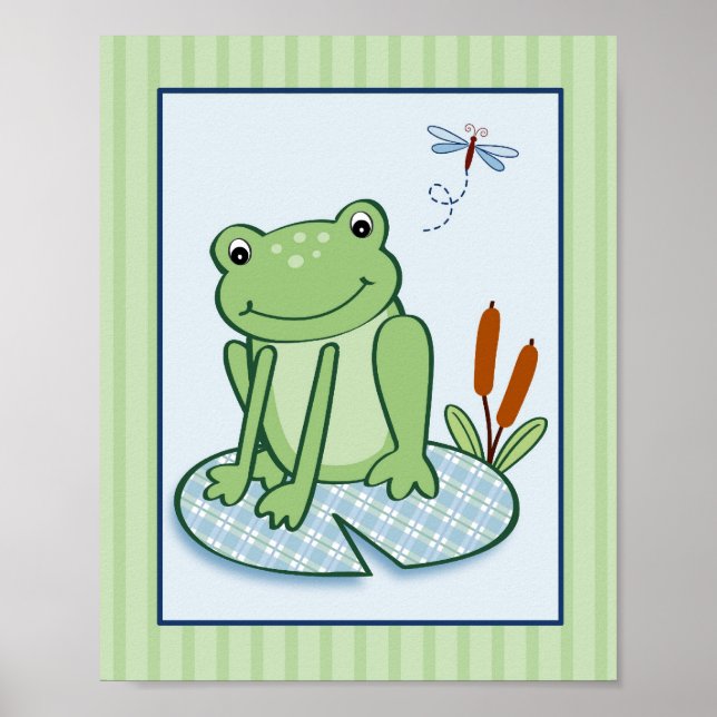 Leap Frog Turtle Nursery Wall Art Print (Front)