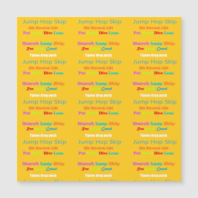 Leap Hop Skip Lean Text design mixed colours       (Front)