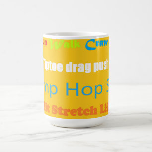 Leap Hop Skip Lean Text design mixed colours Coffee Mug