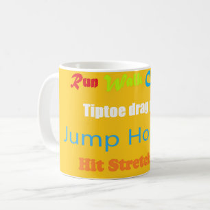 Leap Hop Skip Lean Text design mixed colours Coffee Mug