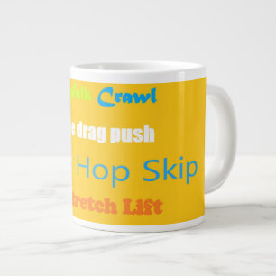 Leap Hop Skip Lean Text design mixed colours Large Coffee Mug