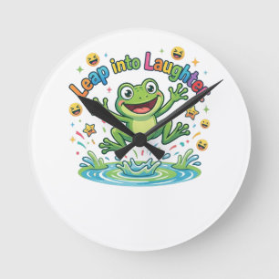 Leap into Laughter Round Clock
