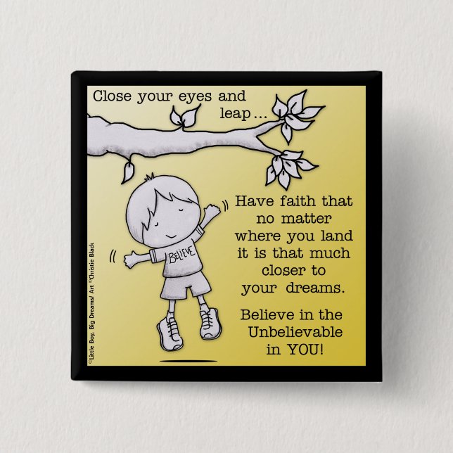 Leap of Faith 15 Cm Square Badge (Front)