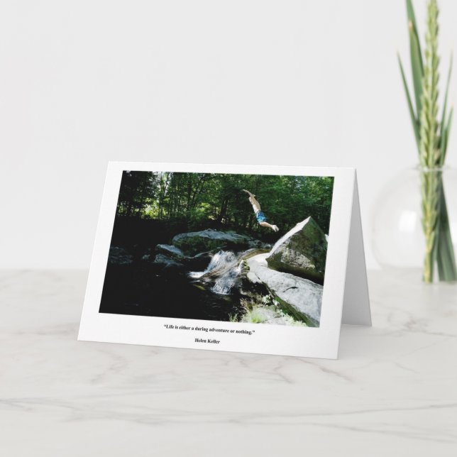 Leap of Faith - Daring Adventure Quote, H Keller Card (Front)