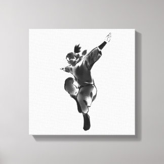 Leap of Freedom – Minimalist Dynamic Silhouette Canvas Print
