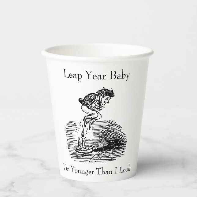 Leap Year Baby Paper Cups (Front)