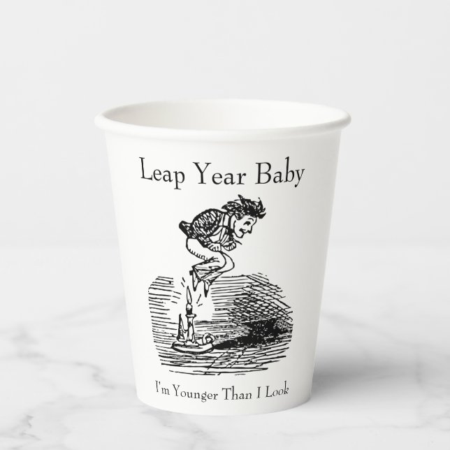 Leap Year Baby Paper Cups (Front)