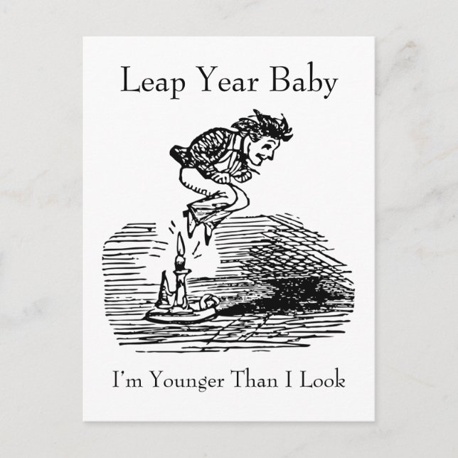 Leap Year Baby Postcard (Front)