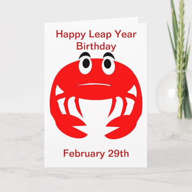 Leap Year Birthday Card (Front)