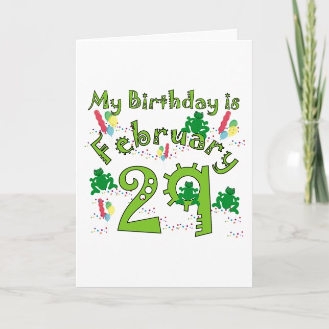 Leap Year Birthday Card (Front)