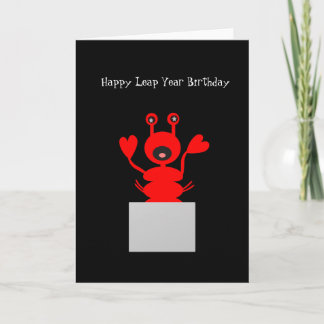 Leap Year Birthday card Lobster