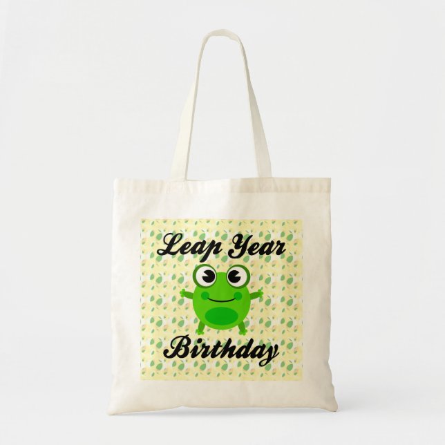 Leap Year Birthday, Cute Frog Tote Bag (Front)